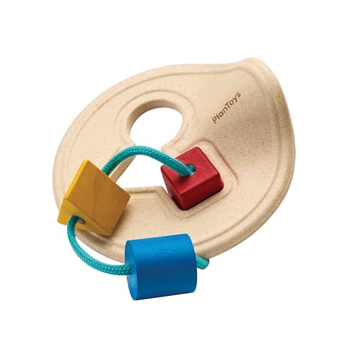 PlanToys® First Shape Sorter | Wooden Shape Sorting Toy for Toddlers 3+ | Montessori Travel Puzzle with Handle & Attached Blocks | Educational Fine Motor Skills Toy for Kids | Early Learning Gift