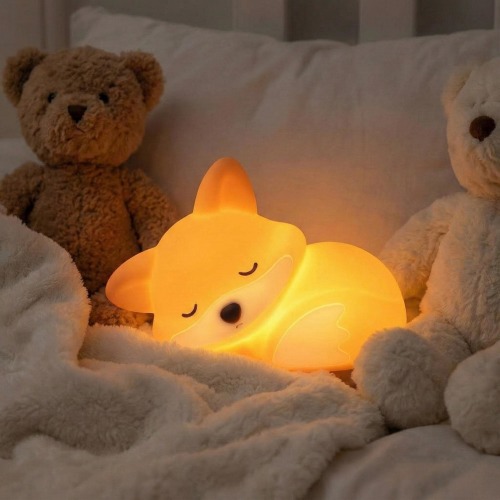 Baby Night Light, Adorable Fox Animal Lamp, Rechargeable Timer, Calming Bedtime Decor for Kids Room, Soft Sleep Aid