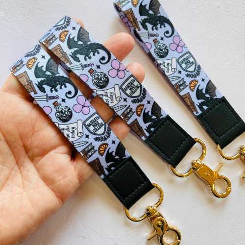 Basgiath Fantasy Dragons Wristlet Keychain - E-Reader Strap Keyring