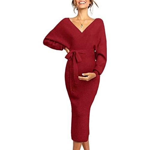 Chang Yun Maternity Nursing Dress Sweater Dress for Women Wedding Guest Dress Baby Shower Maternity Photoshoot Outfits
