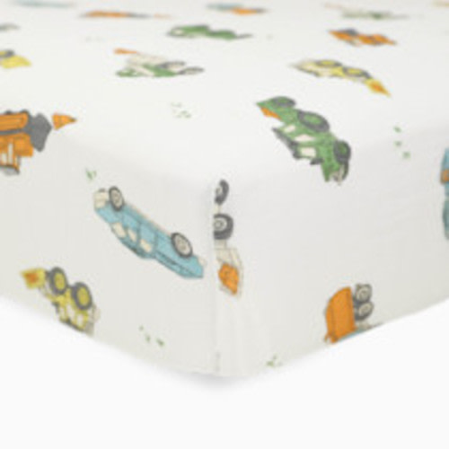 Little Unicorn Cotton Muslin Crib Sheet - Work Trucks