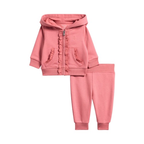 Ruffle French Terry Zip Hoodie & Joggers Set