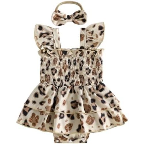 Newborn Baby Girls Summer Clothes Ruffle Sleeveless Pleated Smocked Bubble Romper Dresses Infant Bodysuit Jumpsuit