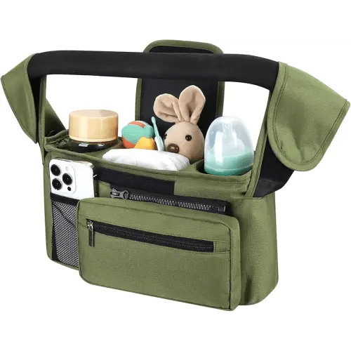 Accmor Universal Stroller Organizer with Insulated Cup Holder Detachable Phone Bag and Shoulder Strap,Stroller Bag Caddy Organizer Fits for Uppababy, Baby Jogger, Britax Strollers