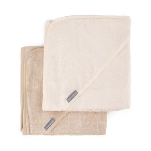 Little Bamboo Hooded Towels 2 Pack Iced Coffee | Baby Bunting AU