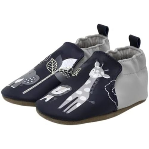 Robeez Baby Boys and Unisex Soft Soles Slip-Resistant Crib Shoes Slippers for Infant and Toddler, 0-24 Months