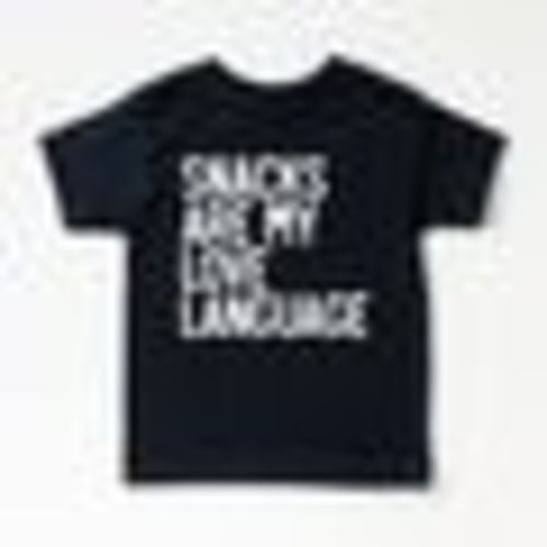 The Juniper Shop Snacks Are My Love Language Toddler Short Sleeve Tee - 4T - Black