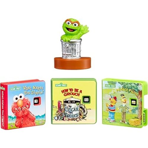 Little Tikes Story Dream Machine Oscar The Grouch & Friends Story Collection, Storytime Book Set, Books, Sesame Street, Audio Play Character, Learning Toy Gift Toddlers and Kids Ages 3+ Years