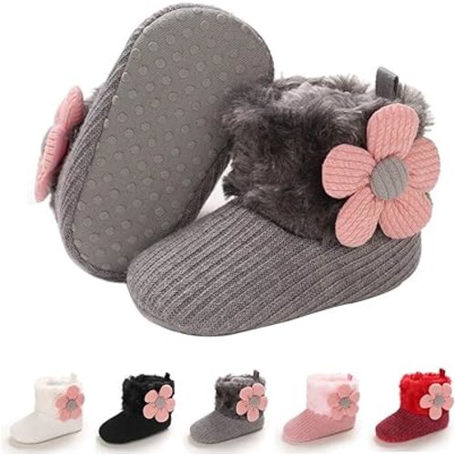 E-FAK Baby Boy Girl Boots Newborn Shoes Winter Snow Bowknot Anti-Slip Soft Sole Warm Infant Toddler Prewalker Booties