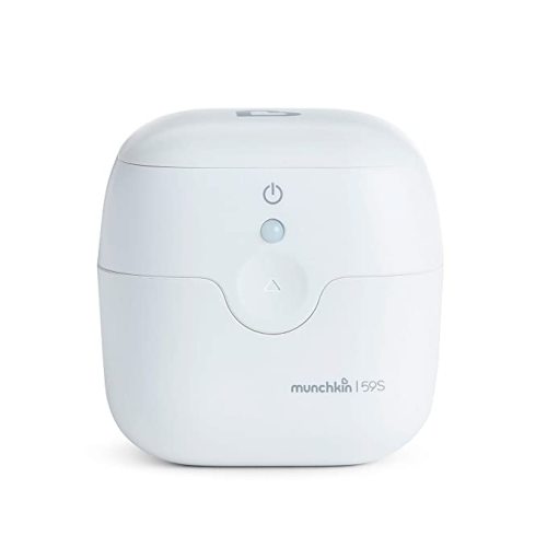 Munchkin Portable UV Sterilizer and Sanitizer Box, Kills 99.99% of Germs in 59 Seconds, Safe Mini UV-C Cleaner for Pacifiers and More, White