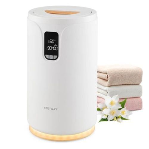 Costway 20L Towel Warmer for Bathroom with LED Light 0.5-24H Delay Timer Child Lock