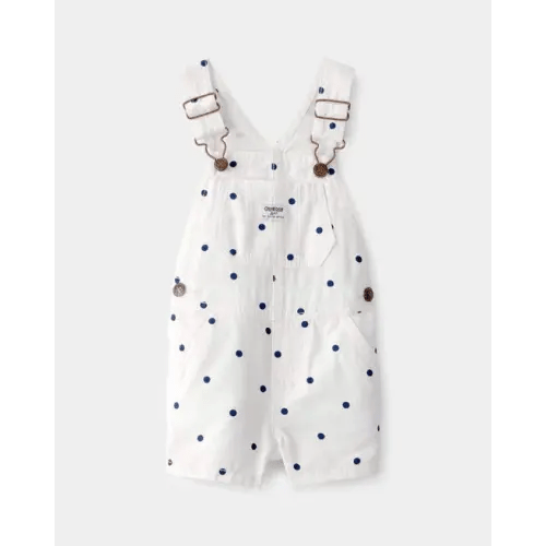 Baby Girl Polka Dot Shortall - White/Blue - OshKosh B'gosh | Carter's