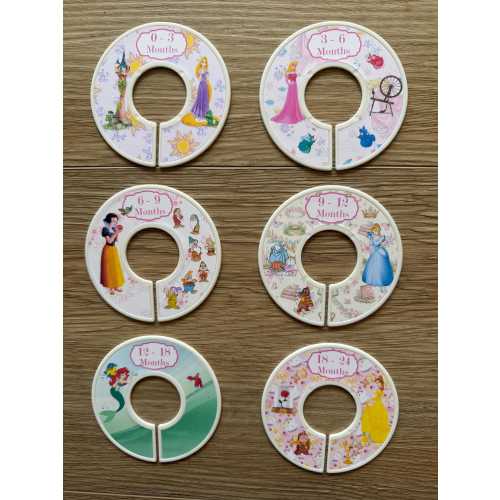 Princess Closet Dividers, Baby Clothes Organizer (Set of 6) Baby girl.