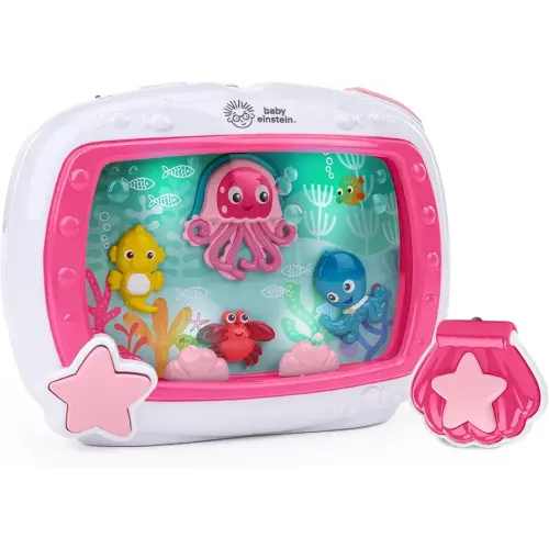 Baby Einstein Sea Dreams Soother Musical Crib Toy and Sound Machine, Pink, Newborn and up