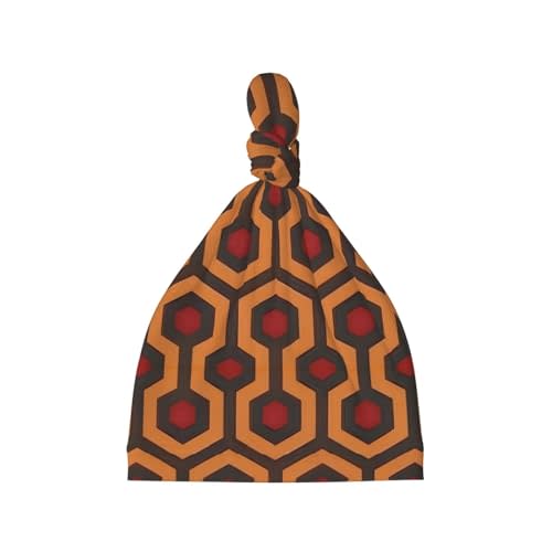 Shining Overlook Print Cute Newborn Baby Hat,Soft Knotted Beanie Cap, Adjustable Infant Headwear, for 0-6 Months Baby Black