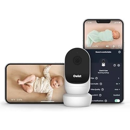 Owlet Cam Smart Video Baby Monitor with Video Camera and Audio - Secure WiFi, 1080p Night Vision, Customize Cry, Sound and Motion Alerts, 2-Way Audio, Mounting kit