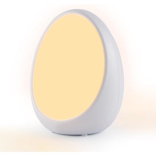 G Keni Egg Light for Kids Nursery, Rechargeable Baby Night Light with No Flashing Blue Indicator, 1800mAh Battery, Battery-Saving Bypass Power, Touch Control, RGB Light, Timer & Memory