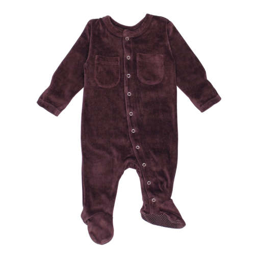 Eggplant | Organic Velour Footie 0-3m