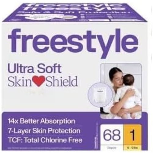Free~Styles Hyper Absorbent Ultra Soft Baby D'iapers (Size 1, 68 Count)