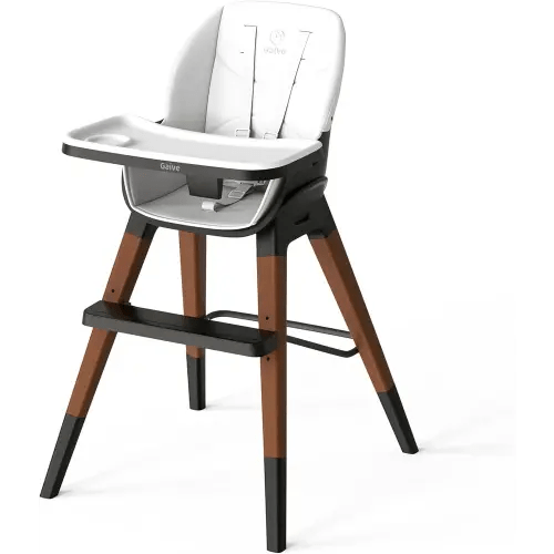 8 in 1 Convertible Wooden High Chair, Adjustable Baby High Chair for Babies and Toddlers with Tray, Easy to Clean, Grow with Family|Booster|Learning Table|High Stool