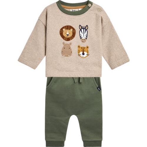 Safari Appliqué Long Sleeve Top & Joggers Set, 3-6M