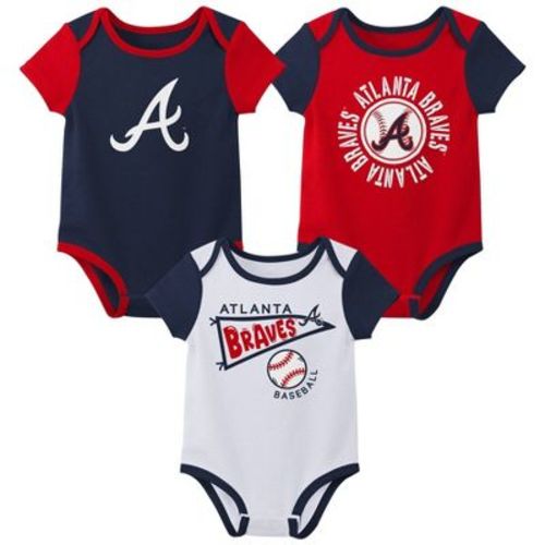 MLB Atlanta Braves Newborn 3-pack Bodysuits - 3-6M