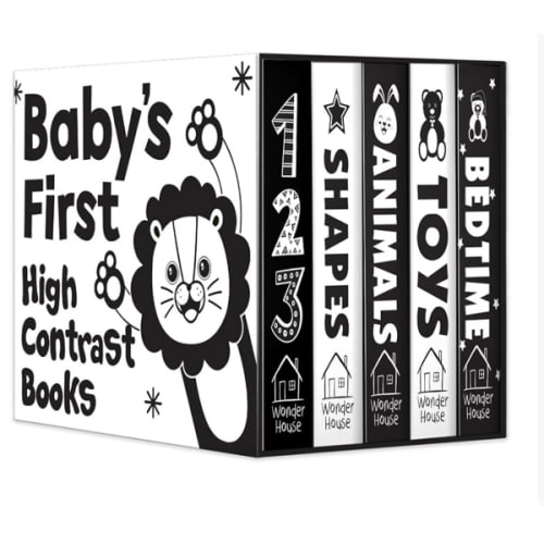 Baby’s First High-Contrast Books Boxed Set [Box Set of 5] - Age Group: 0+ / Black and White Tummy Time Books /Illustrated Board Book for Kids/Toddlers / (High Contrast Board Books)