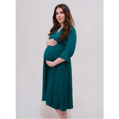Amelia Labor & Postpartum Gown in Deep Teal – Lila