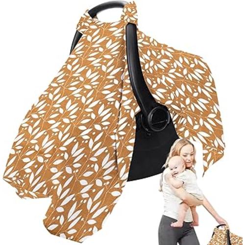 Kid Carseat Cover - Cotton Shade Canopy, Infant Shield | Long Lasting Stroller Carrier Protector, Breathable Seat Cover, Summer Dinosaur Flower Design for Travel Baby Girl Boy Toddler Pram Use