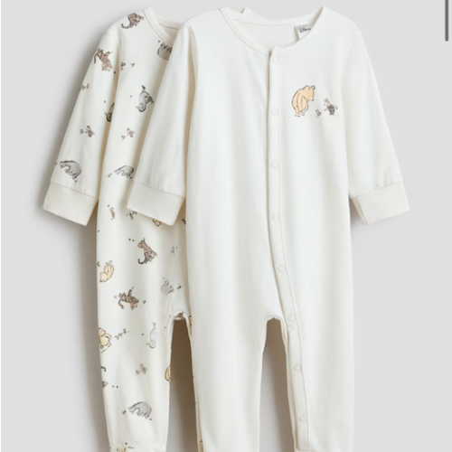 2-PACK WINNIE THE POOH PAJAMA JUMPSUITS WITH COVERED FEET