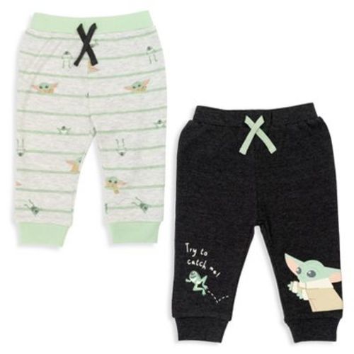 3-6 months | Star Wars C-3PO Chewbacca Yoda R2-D2 Newborn Baby Boys 2 Pack Jogger Pants Chewbacca, Gray