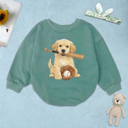 Golden Retriever Baby Romper, Baseball Puppy Baby Outfit, Sporty Dog Newborn Gift, Football Dog Outfit, Infant Bodysuit
