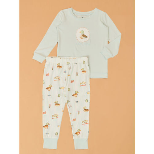 Lake Cuties Lounge Set in Ivory & Blue | AS Kids