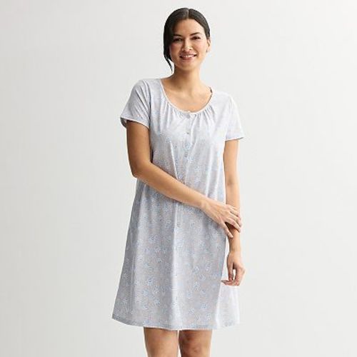 Women's Croft & Barrow® Short Sleeve Sleep Knit Gown