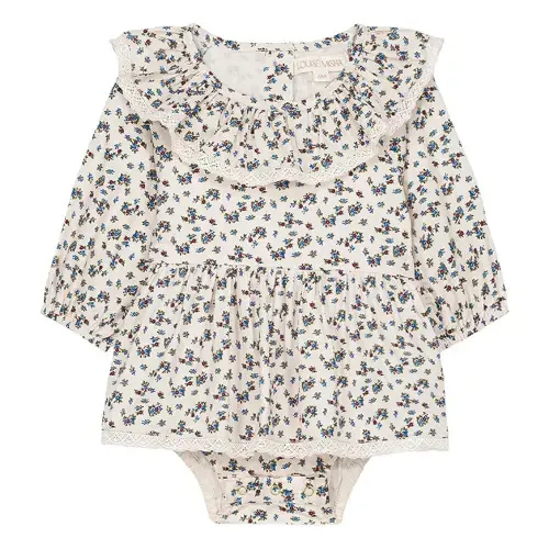 India Fleurie Organic Cotton Poplin romper | Cream