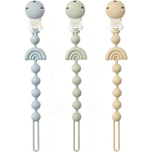 Clips pour tétine de bébé en une pièce, porte-tétine en silicone avec clip, attaches pour sucette avec clip, attaches pour tétine pour bébé avec clip, jouets à dentition pour bébé pour garçons et