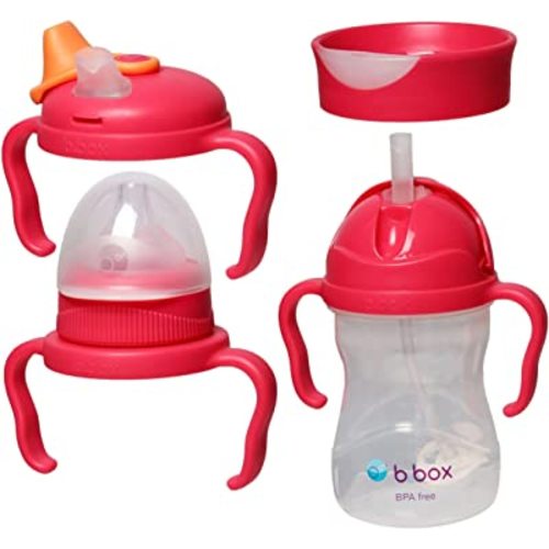 b.box Bottle to Cup Transition Pack w/ 4 Lids, Age 4m+, 8 oz Sippy Cups