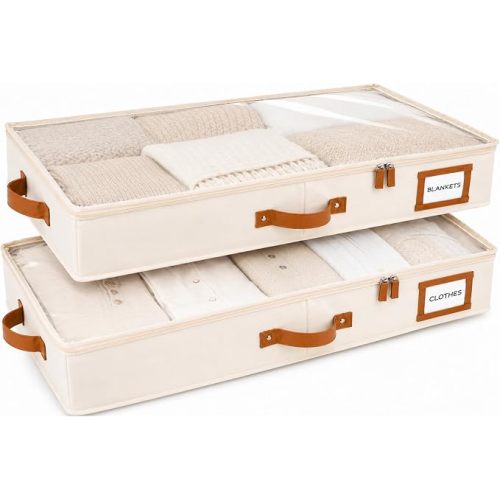 Under Crib Storage, Low Profile 2pc with Lid, Ivory
