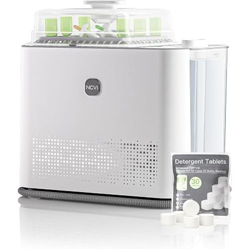 NCVI Large Baby Bottle Washer, Sterilizer and Dryer, Holds 6 Bottles