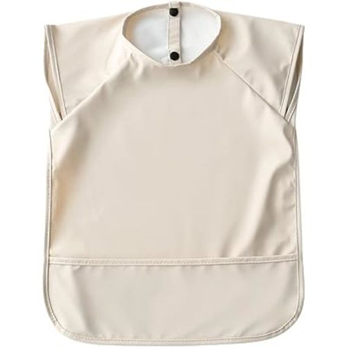 GZMM Waterproof Baby Bibs,Infant Toddler Sleeveless Feeding Bib With Food Catcher,Easy Clean & Washable