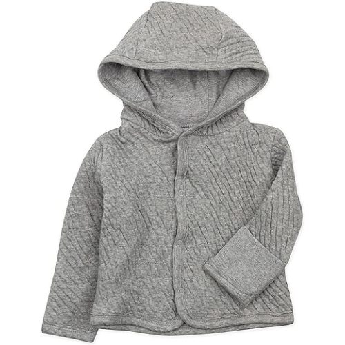 HonestBaby unisex-baby Matelasse Snap-front Hoodie 100% Organic Cotton Infant Baby Boys, Girls