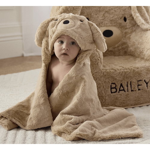Labradoodle Faux Fur Baby Hooded Towel