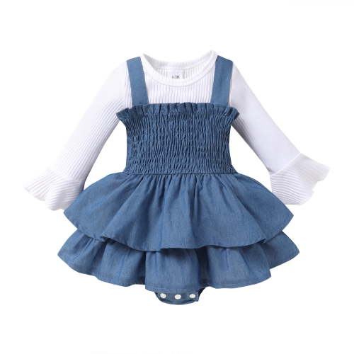Younger Tree Newborn Girl Fall Winter Outfit Baby Long Sleeve Romper Corduroy Overall Dress Clothes Sets for 0-3 Months