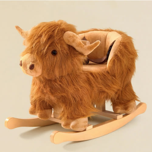 Highlander Cattle Plush Rocker with Comfy Seat | Labebe