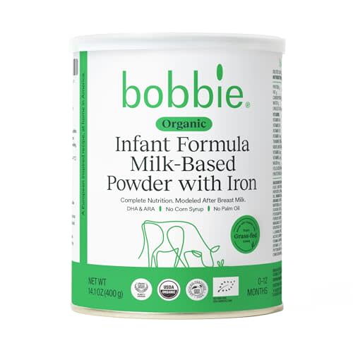Bobbie Organic Baby Formula, Milk Based Powder with Iron, DHA and Vitamin D, Modeled After Breast Milk, Organic Baby Formula for Newborn to 12 Months Old Infant, 14.1 oz, 1 Pack