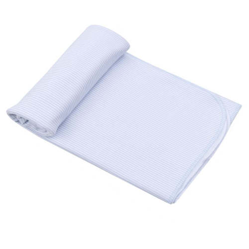Mini Stripes Swaddle Blanket- Light Blue