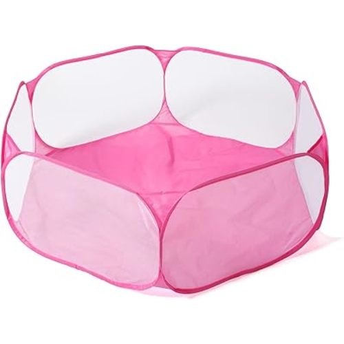 STARBOLO Cute Hexagon Kids Ball Pits, Indoor Outdoor Collapsible Play Pool Fence for Boys Girls Pets Puppy Cats, with Carry Tote, Balls Not Included (Pink)