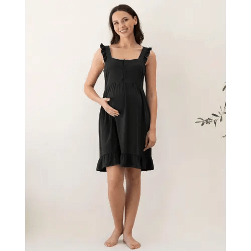 Grace Hospital Birthing Gown/Night Dress with Nursing Access - Burgund – Angel Maternity USA