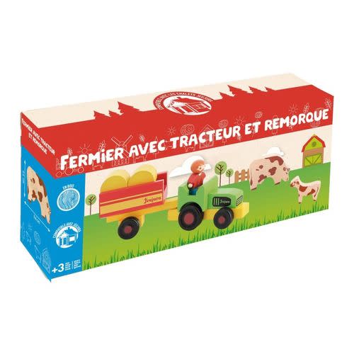 Farmer with Tractor and Trailer