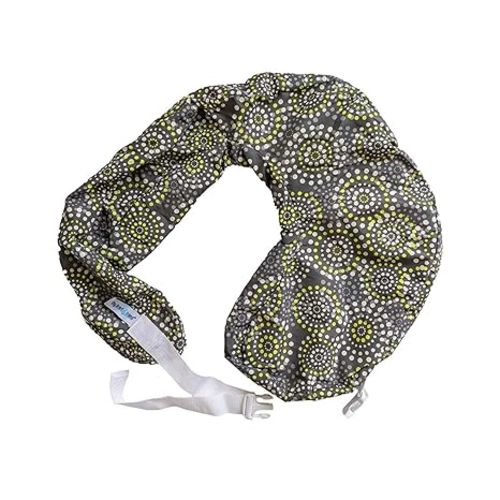 My Brest Friend Original Nursing Pillow Enhanced Ergonomics Essential Breastfeeding Pillow Support For Mom & Baby W/ Convenient Side Pocket, Double Straps & Slipcover, Grey Flowing Fans